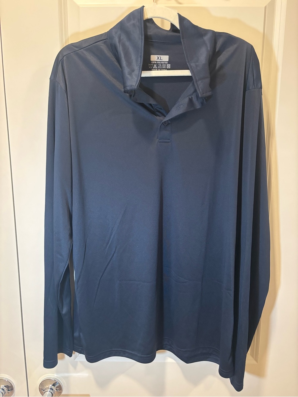 Men's Long Sleeve Polo Shirt - Navy